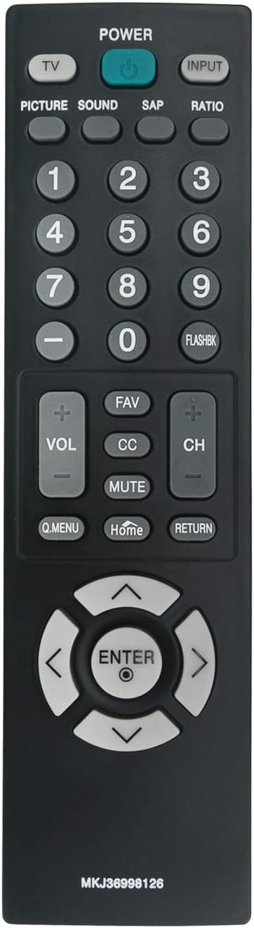 AIDITIYMI MKJ36998126 Remote Control, Compatible with LG 42LV4400-UA, 32LV2400UA, 47LV4400UA, 55LV4400UA