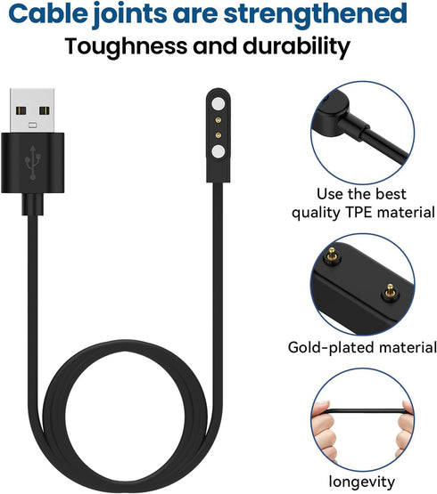 Kids Smart Watch Charger for YOUSOKU H97PRO, Magnetic Watch Charger 2ft for H97/H69 Smart Watches (Black)