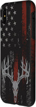 iPhone XS Max American Flag Whitetail Deer Buck Hunting USA FLAG Hunter Case