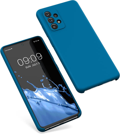 kwmobile Case Compatible with Samsung Galaxy A52 / A52 5G / A52s 5G, TPU Silicone Phone Cover with Soft Finish, Blue
