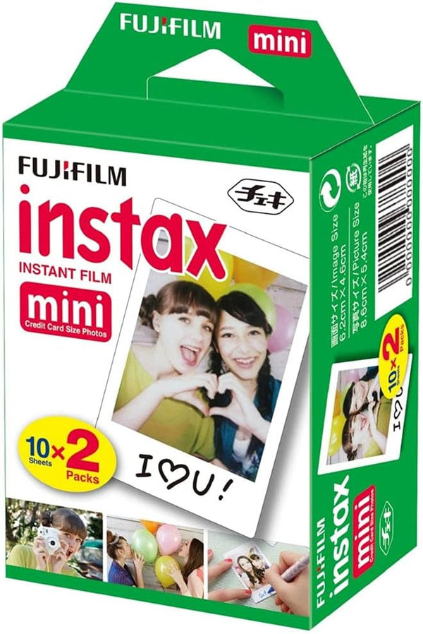 Fujifilm Instax Mini Film 20 Prints for Fuji 8, 50s, 25, 7s, 90, 300, Full Color, Twin Pack
