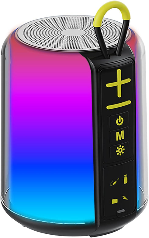 CofunKool Portable Speaker with RGB Light, AUX/TF-Card/USB Flash Drive Input, Wireless Bluetooth 5.3,