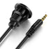 3.5mm Male to Female AUX Audio Jack Extension Cable, 1/8" Flush Mount for Car, Truck, Boat, Motorcycle (3 Feet)