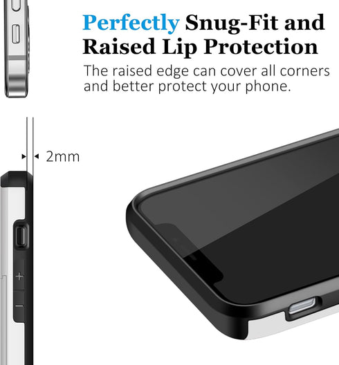 SAMONPOW iPhone 13 Case with Card Holder, Dual Layer Hybrid Wallet Case, Heavy Duty Shockproof Protection for 6.1 inch