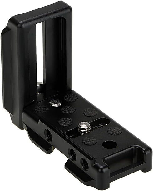 Fotodiox Exxy Omni Jr. Universal L-Bracket for Smaller Mirrorless Cameras, All Metal Black Hand Grip for Quick Releases
