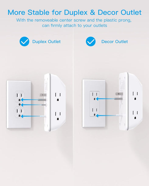 HANYCONY 4 Ports(1 Outlet Extender with Night Light, Multi Plug Outlet, USB Wall Charger Surge Protector USB USB C)
