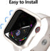 4 Pcs Hard PC Case Compatible with Apple Watch Series 6/5/4/SE 44mm, Anti-Peeping Glass Screen Protector, All Around