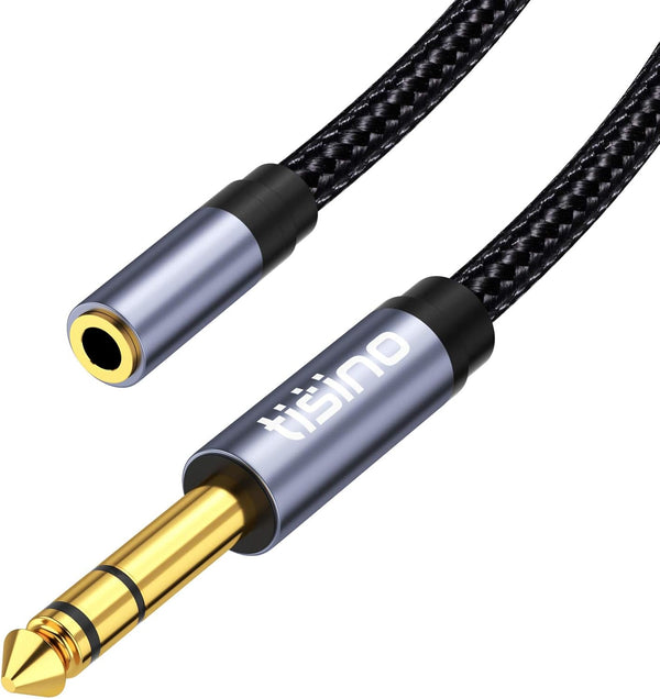 tisino 3.5mm to 1/4 Headphone Jack Adapter Cable, 10 Feet for Headphones, Amplifiers, and Home Theater.