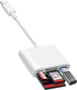 USB C to SD CF Card Reader, 4 Ports Adapter for iPhone 15, iPad, MacBook Pro/Air, Android