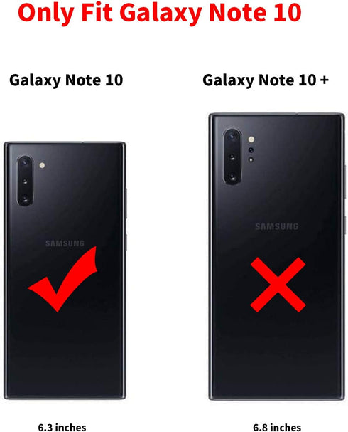 SALAWAT Slim PU Leather Vintage Case for Galaxy Note 10, Shockproof Cover, Lightweight Premium Soft TPU Bumper