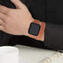 Bestig Bands Compatible with Apple Watch Band, 49mm 46mm 45mm 44mm 42mm, Genuine Leather Double Tour Slim Strap