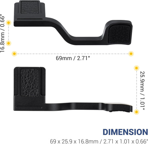 JJC Deluxe Metal Thumb Up Grip for Fujifilm X-T50 Mirrorless Camera, Hot Shoe Support Grip - Silver