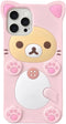 3D Cute Cartoon Bear Phone Case for iPhone 14 Pro Max, Fashionable Funny Pink Bear Design, Soft TPU Protective Cover