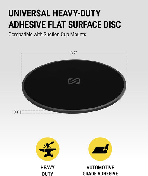 Scosche MagicMount 3M DMDHD-BPO Universal Heavy-Duty Adhesive Dashboard Pad Mounting Disk for Suction Cup Phone Holder