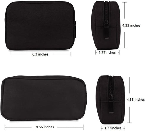 Universal Electronics/Accessories Soft Carrying Case Bag, Durable & Light-Weight,Suitable for Out-Going, Business, Travel and Cosmetics Kit (Small+Big-Black) by ERCRYSTO