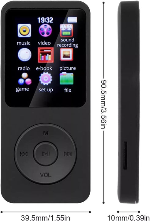 MOUDOAUER MP4/MP3 128GB Player with Bluetooth, Lossless Sound with FM Radio, Supports up to TF Card