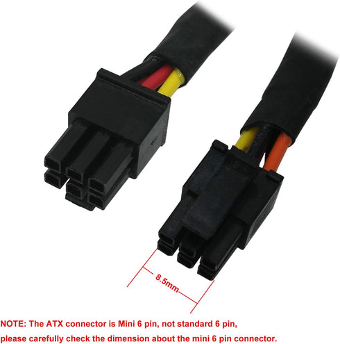 COMeap SATA Power Cable for Dell Inspiron 3653 3650 Series, SATA 15 Pin to Mini 6 Pin ATX Adapter (Pack of 2)