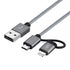 CableCreation 4FT 2-in-1 Charging Cable: MFi Certified Lightning & Micro USB for iPhone 13, 12, 11, X, 8, LG, HTC. Gray.