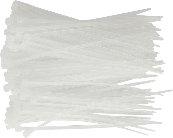 URBEST 100 Pcs 4 Inch Self Locking Nylon Zip Ties, Cable Fasten Wrap (White)