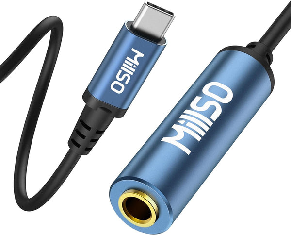 MillSO USB Type C to 1/4 Headphone Adapter, TRS 6.35mm Female to USB C Aux Audio Adapter for Amplifiers