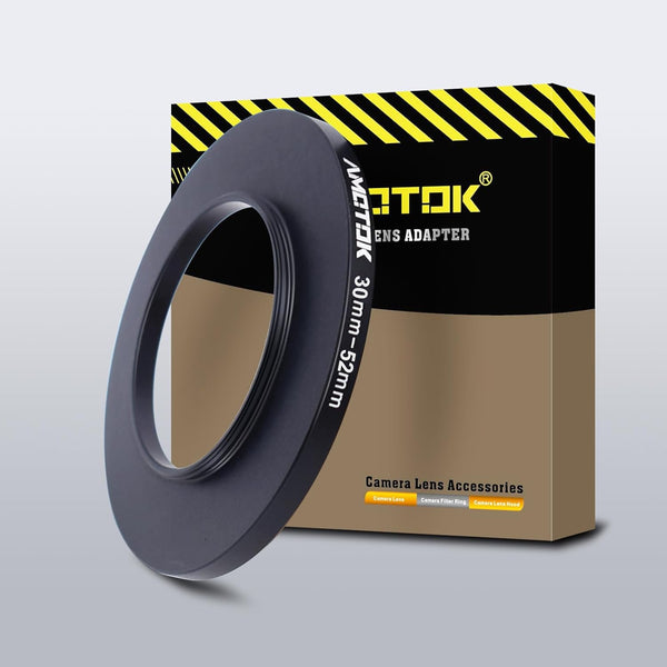 30mm to 52mm Camera Lens Adapter - 30mm to 52mm Filter Step Up Ring, Compatible with All 52mm Filter Accessories