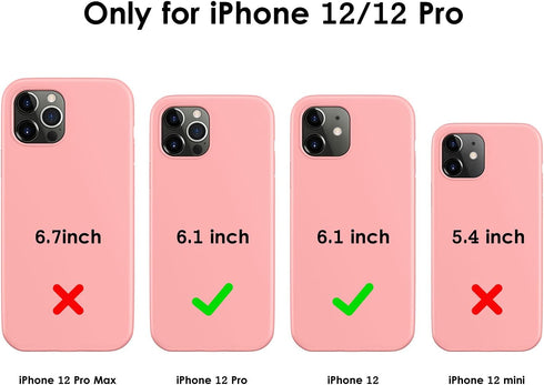 DTTO Shockproof Case Compatible with iPhone 12/12 Pro, Romance Series, Crystal Pink with Camera Protection