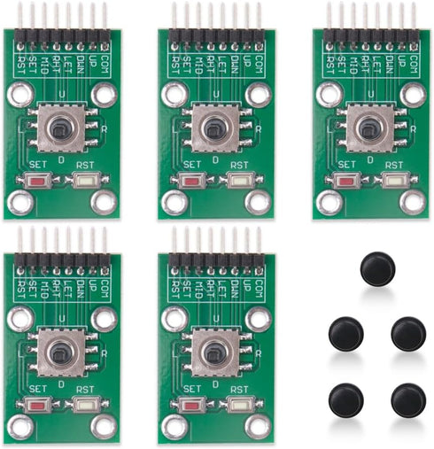 KOOBOOK 5Pcs 5-Channel Five Direction Navigation Button Module 5D Rocker Joystick Independent Keyboard