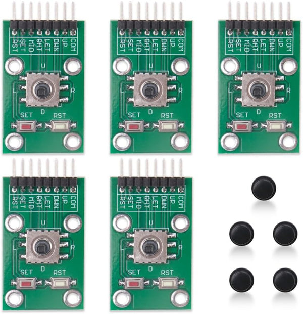 KOOBOOK 5Pcs 5-Channel Five Direction Navigation Button Module 5D Rocker Joystick Independent Keyboard