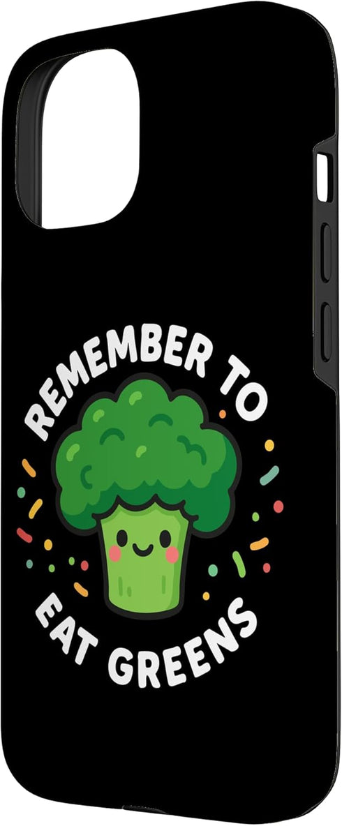 Funny Kawaii Character Icon Humor (Broccoli) 15 Remember to Eat Greens Cute Broccoli Funny Case for iPhone