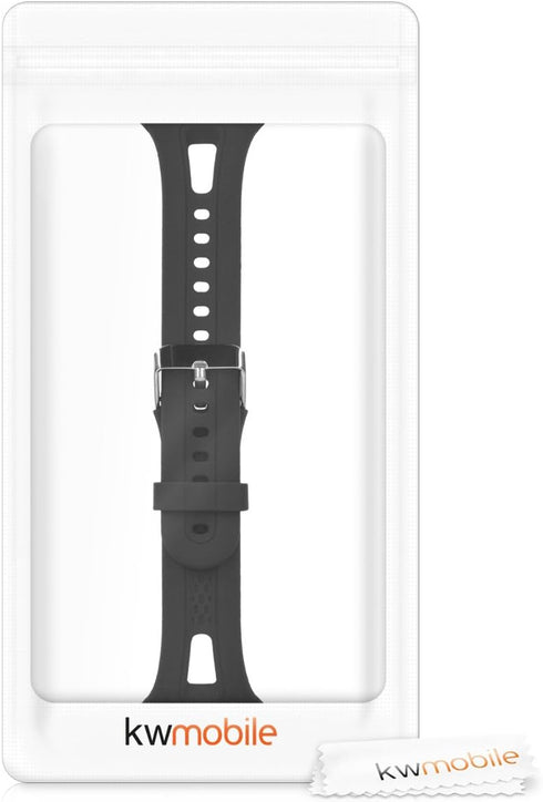 kwmobile Strap Replacement Silicone Watch Band for Garmin Forerunner 10/15 (L Size) - Black