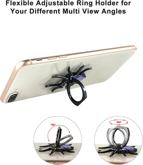 Aircawin 2pcs 4pcs Spider Cell Phone Finger Holder Stand,Cute Cool Phone Ring Holder Stand Animal Phone Grip Kickstand