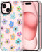 MOSNOVO iPhone 15 Case - Clear TPU Bumper, Retro Groovy Flower, Shockproof, 6.6 ft Drop Impact, Anti Peel Off Tech, 6.1"