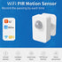 Wifi Smart Motion Sensor: Indoor PIR Motion Detector, Free App Alert, Tuya Remote Monitor, USB & Battery