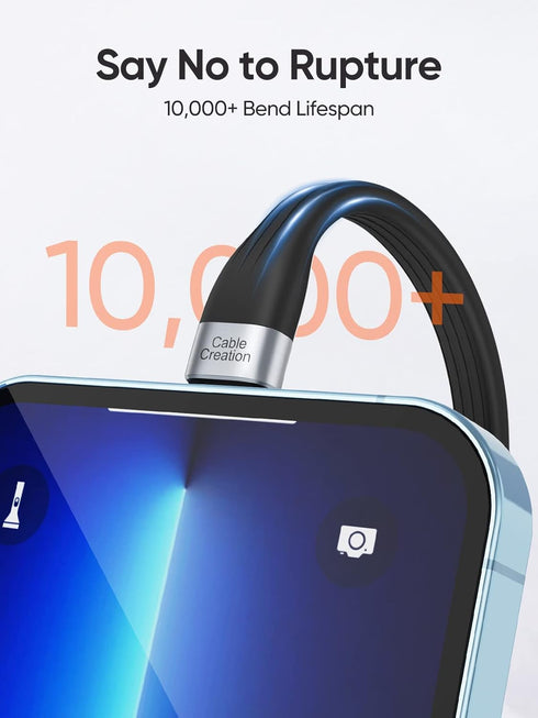 Shop CableCreation MFi Certified 15 cm USB to Lightning Cable for iPhone 14/13/12/11/X/8/7/6S/SE & iPad Fast Charging.