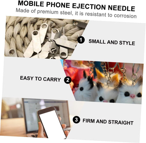 200pcs Angoily Sim Tray Ejector Tool Mobile Phone Pin Extraction Lightweight Design for Easy Sim Card Removal