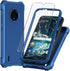 Nokia C200 Case, Blue 360 Full-Body Soft TPU Bumper with Tempered Glass Screen Protector