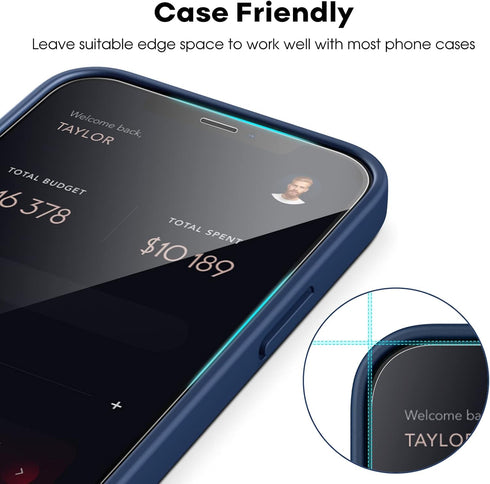 JETech Full Coverage Screen Protector for iPhone 12 Pro Max 6.7-Inch, 3-Pack Tempered Glass with Easy Installation Tool