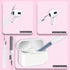 Pink Floral Clear Cover for AirPods 2 Case 1st Generation 2021, Cute Flower Pendant, Cleaning Pen Strap Accessories Set