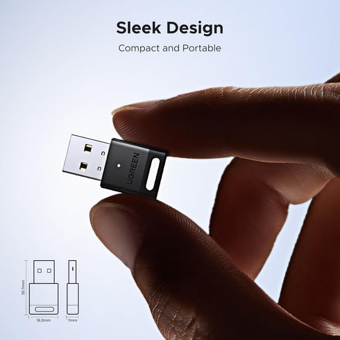 UGREEN 5.4 11/10/8.1, USB Bluetooth Adapter for PC Bluetooth Dongle Receiver EDR & BLE, Plug & Play Supports Windows