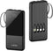 Portable Charger with Built-in Cables, 10000mAh Slim USB C Power Bank, High Speed External Battery Pack for Phones