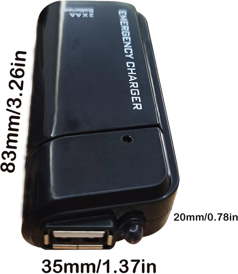 LZDICITARU 2 Battery Operated Phone Charger Emergency|USB Battery Powered Small Power Bank Portable AA Batteries