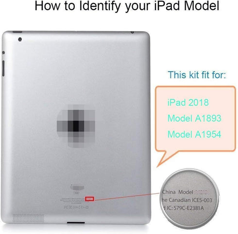 White Touch Screen Digitizer Repair Kit for iPad 9.7" 2018 A1893 A1954 Front Glass Replacement