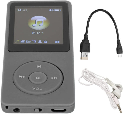 ASHATA MP3 MP3 1.8 Inch MP3 MP4 32G Player, WMA FLAC APE Formats, Screen Player for Sports Studying, Earphone Included