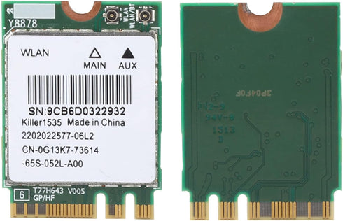 5G 867Mbps Bluetooth 4.1 Wireless Network Card, WiFi Game M.2 NGFF Adapter for Killer Wireless-AC 1535