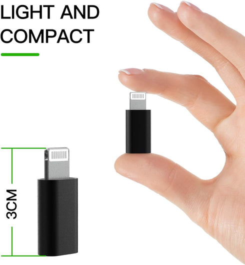3Pack USB-C to Lightning Adapter for iPhone 12, 11, Mini, Pro, Max, XS, XR, X, SE2, 7, 8 Plus, iPad Air, AirPods.