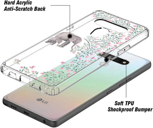 Clear Phone Case Cover for LG Stylo 6 (6.8", 2020) with Elephant Design