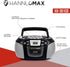 HANNLOMAX HX-301CD CD/MP3 Cassette Boombox, AM/FM Radio, Recorder, Records from CD or Radio, Headphone Jack, LCD