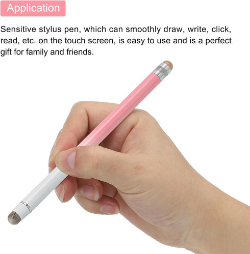 MECCANIXITY 2pcs Stylus Pens for Touch Screens, Rubber & Fiber Dual Tips Capacitive Stylus Universal Tablet Pen