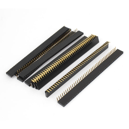 uxcell 10pcs Single Row Right Angle Female PCB Header, 40 Way 2.54mm Pitch Connector, Black