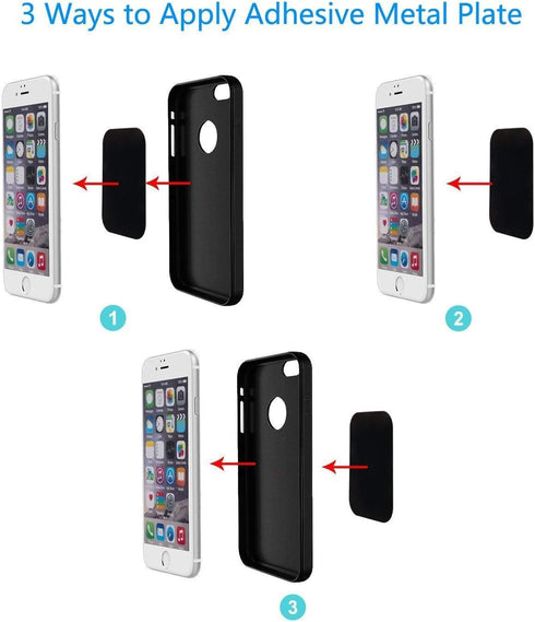 Best Tek Mount Metal Plate - Phone Magnet Sticker, 8 Pack for Magnetic Mount